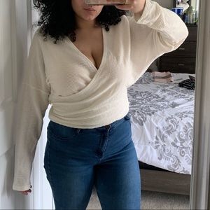 2 for 20🛍! NWOT Fashion Nova  Ivory Crossover Top